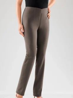 Hosen| Stretch-Hose mit innenliegendem Dehnbund taupe