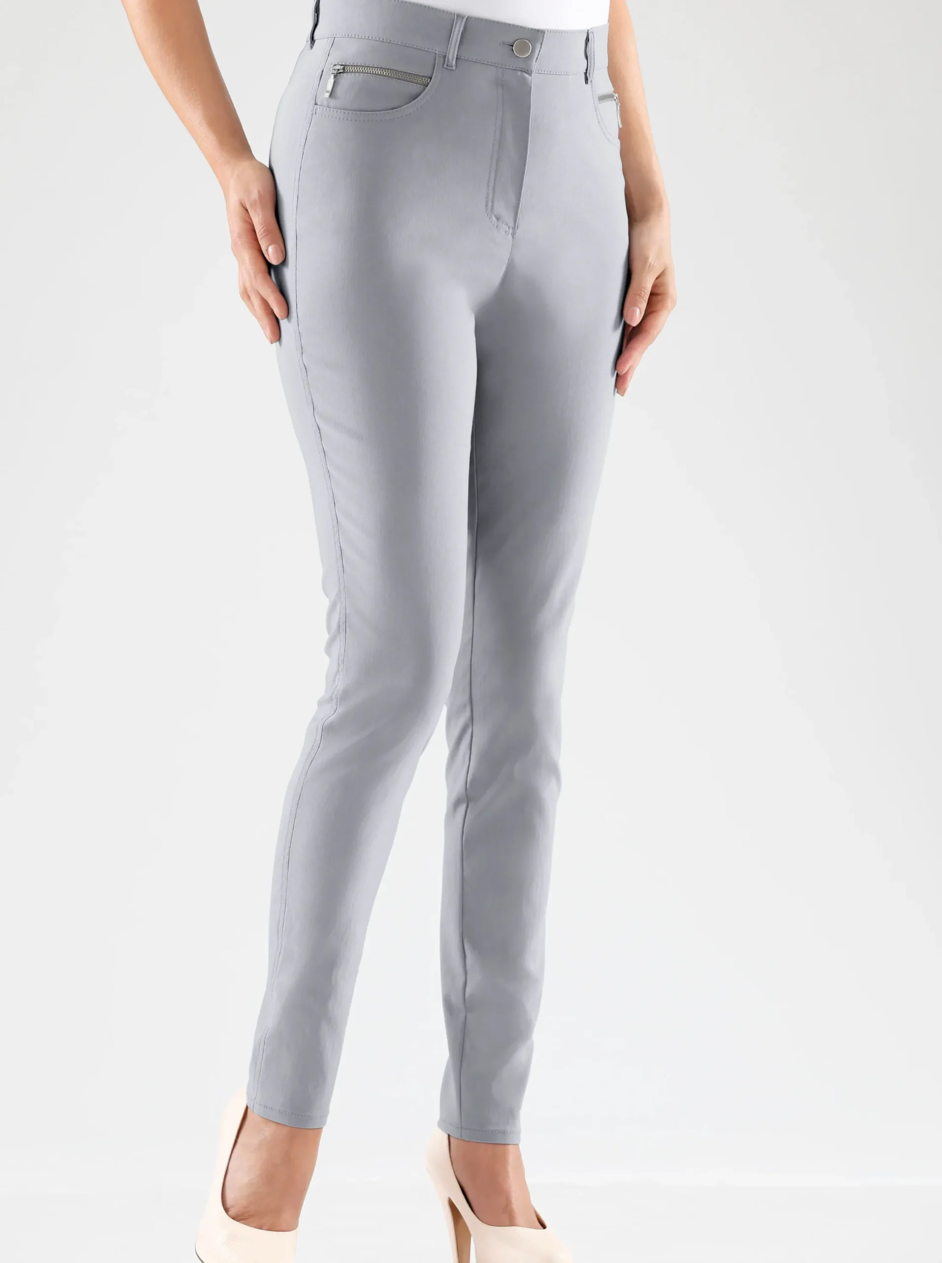 Hosen|Stehmann Comfort line Stretch-Hose mit Zier-Taschen vorne grau