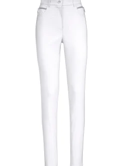 Hosen|Stehmann Comfort line Stretch-Hose mit Zier-Taschen vorne weiß