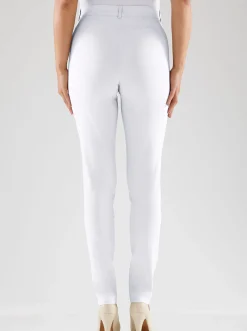 Hosen|Stehmann Comfort line Stretch-Hose mit Zier-Taschen vorne weiß