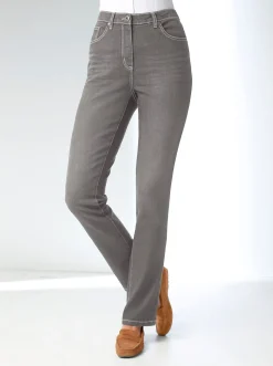 Basics| Stretch-Jeans in Used-Optik grey-denim