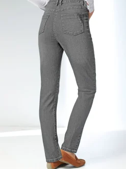 Basics| Stretch-Jeans in Used-Optik grey-denim