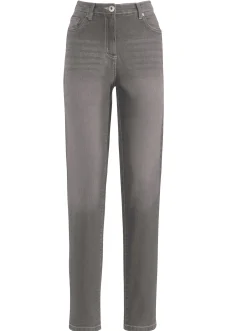 Basics| Stretch-Jeans in Used-Optik grey-denim