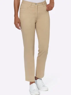Jeans| Stretch-Jeans mit Glitzersteinchen hinten sand