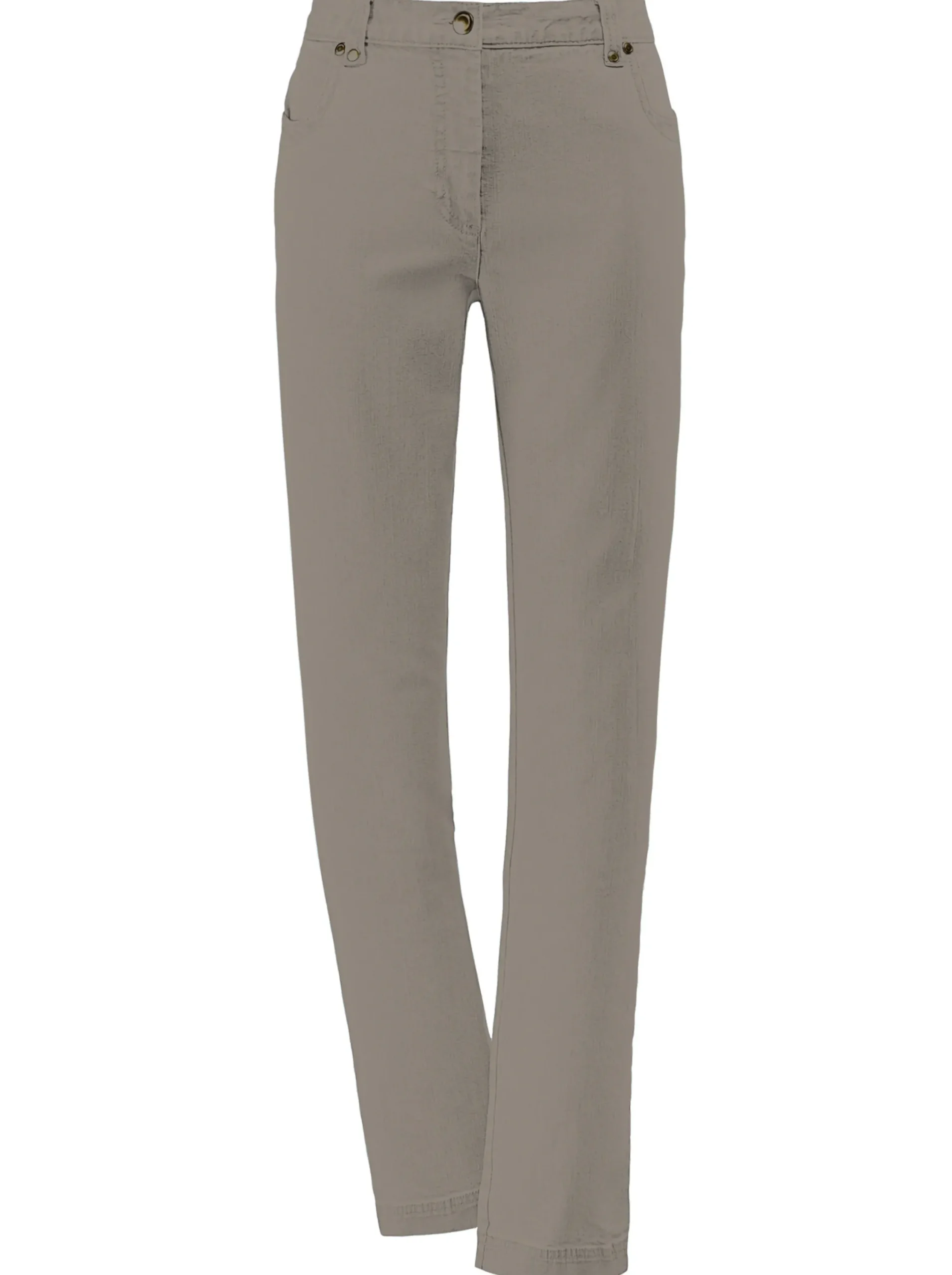 Jeans| Stretch-Jeans mit Glitzersteinchen hinten taupe