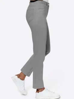 Jeans| Stretch-Jeans mit Glitzersteinchen hinten grau