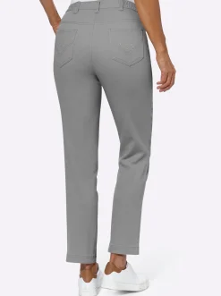 Jeans| Stretch-Jeans mit Glitzersteinchen hinten grau