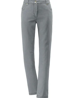 Jeans| Stretch-Jeans mit Glitzersteinchen hinten grau