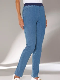 Jeans| Stretch-Jeans mit Rundum-Dehnbund blue-bleached
