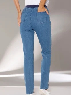 Jeans| Stretch-Jeans mit Rundum-Dehnbund blue-bleached