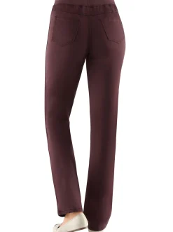 Jeans| Stretch-Jeans mit Rundum-Dehnbund bordeaux