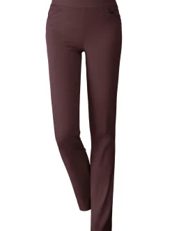 Jeans| Stretch-Jeans mit Rundum-Dehnbund bordeaux