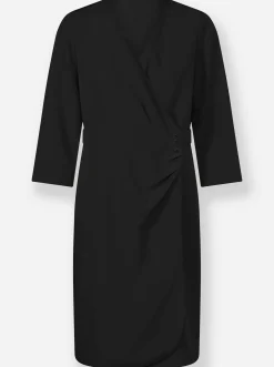 Abendkleider|heine Stretchkleid in Wickel-Optik schwarz