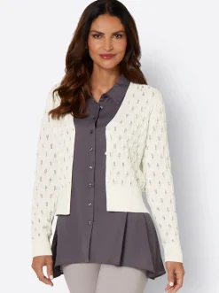 Jacken|Strickjacken| Strickbolero ecru