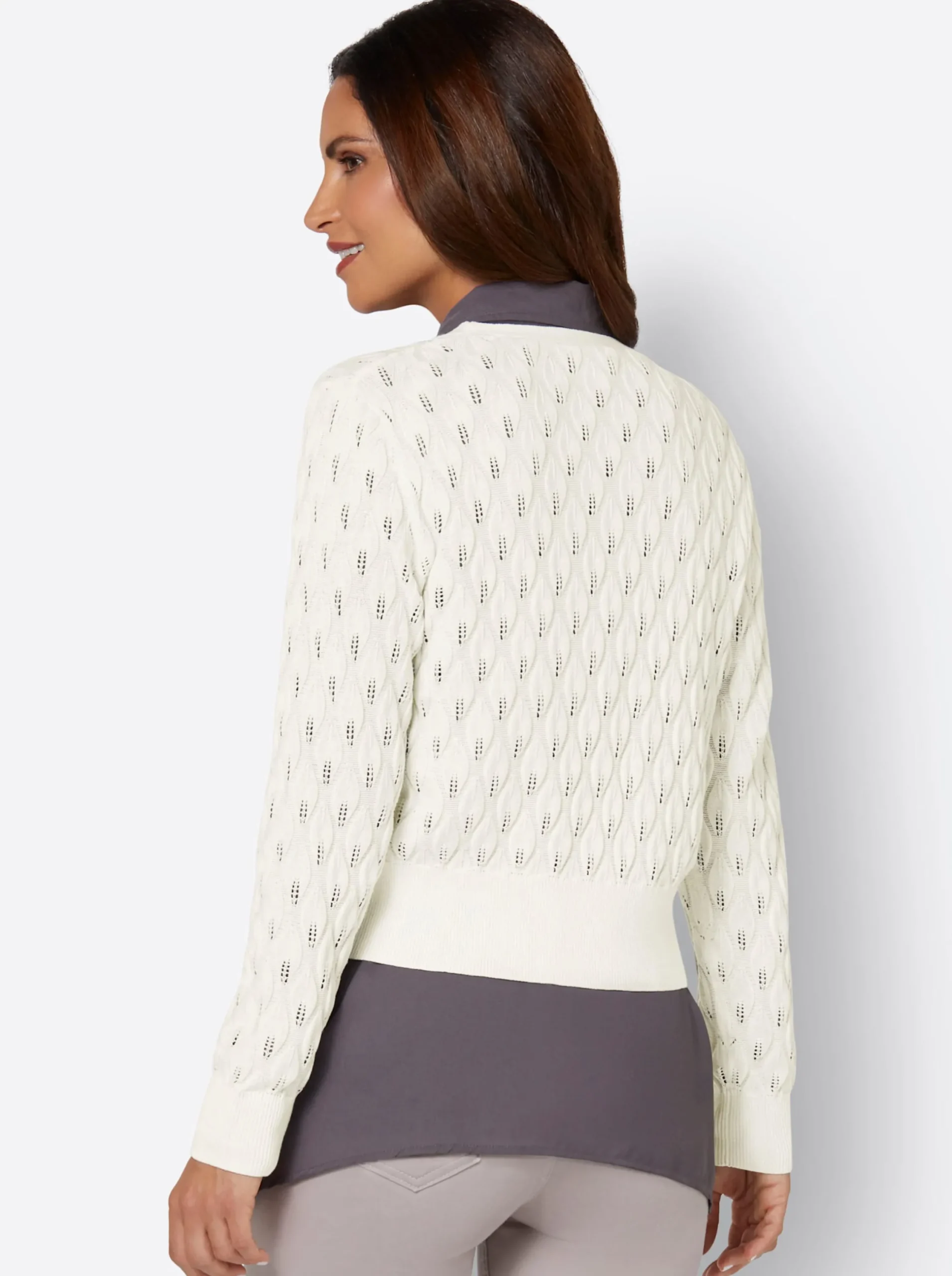 Jacken|Strickjacken| Strickbolero ecru