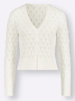 Jacken|Strickjacken| Strickbolero ecru