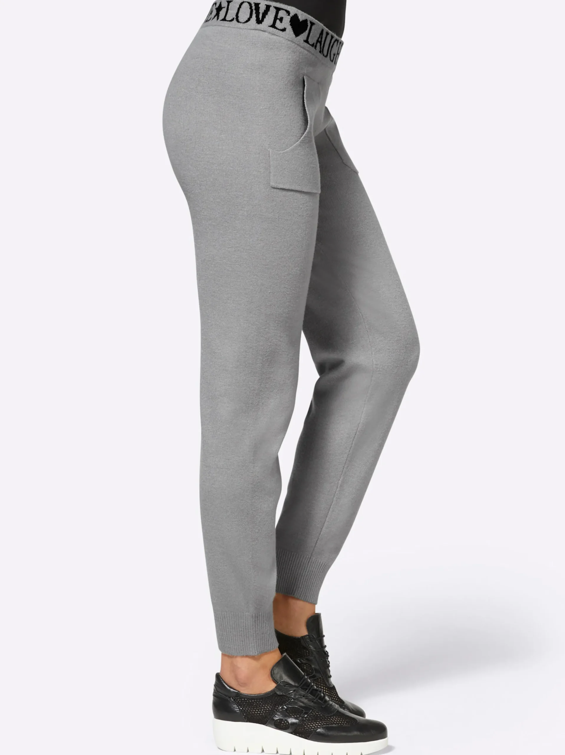 Homewear|Homewear|heine Strickhose steingrau-meliert
