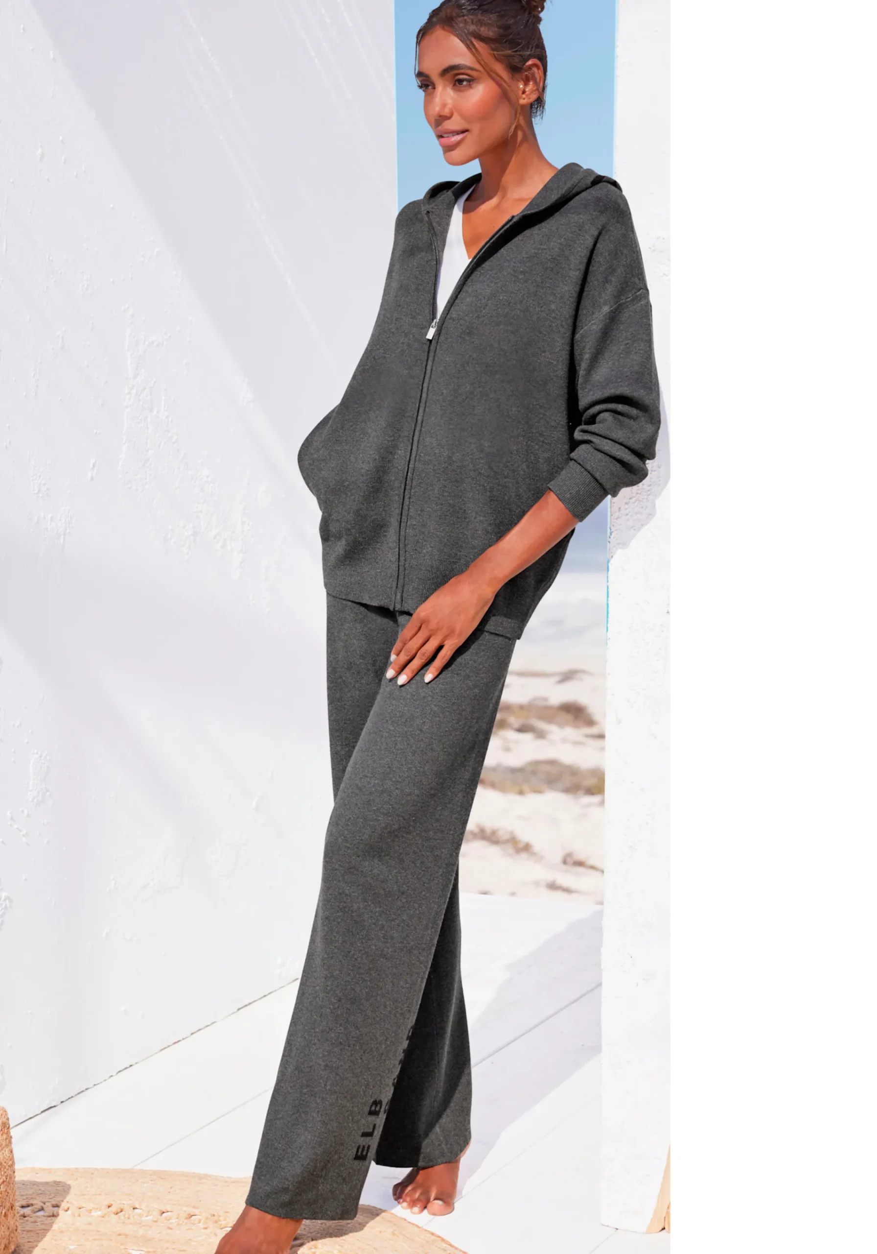 Homewear|Elbsand Strickjacke anthrazit
