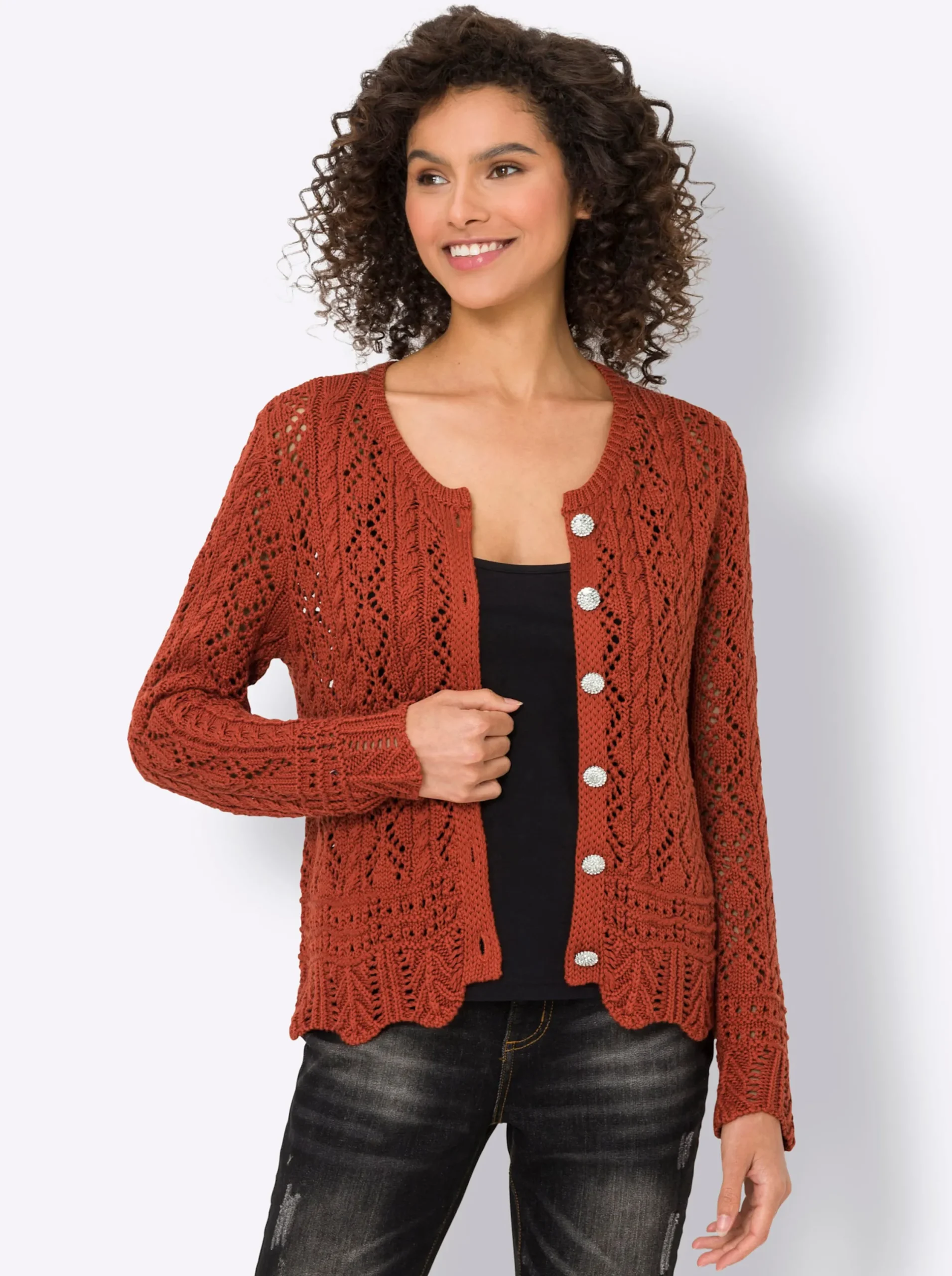 Strandmode|heine Strickjacke rostrot