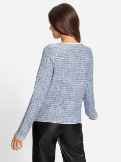 Strickjacken|heine Strickjacke himmelblau-ecru-meliert