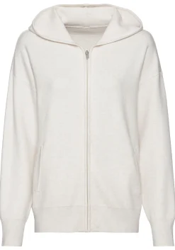Strandmode|Elbsand Strickjacke wollweiß