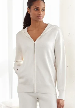 Strandmode|Elbsand Strickjacke wollweiß