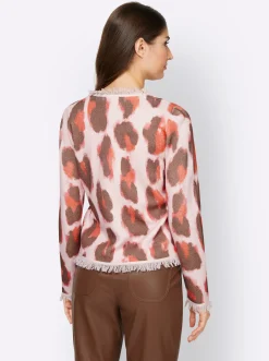 Strickjacken|heine Strickjacke rosé-schoko-bedruckt