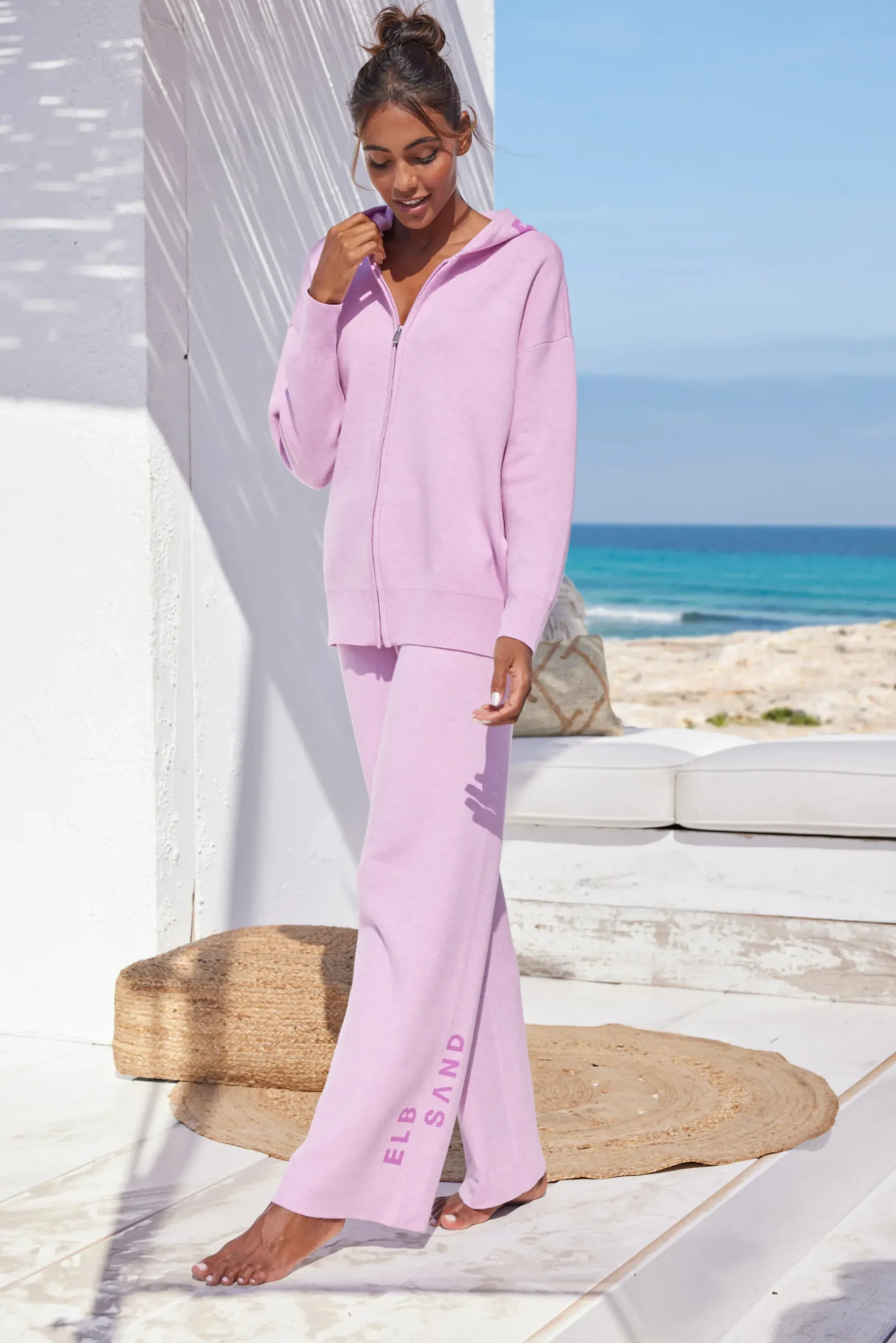 Homewear|Elbsand Strickjacke rosa
