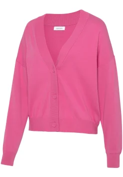 Strickjacken|LASCANA Strickjacke pink