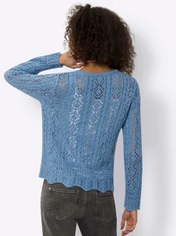 Strandmode|Strickjacken|heine Strickjacke mittelblau