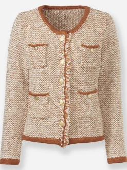 Strickjacken|heine Strickjacke camel-champagner-meliert