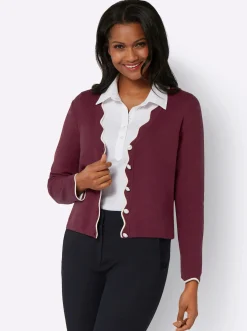 Strickjacken| Strickjacke bordeaux-champagner-gemustert