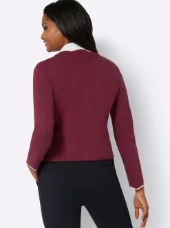 Strickjacken| Strickjacke bordeaux-champagner-gemustert