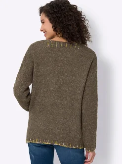 Strickjacken|heine Strickjacke dunkeltaupe-ecru-meliert