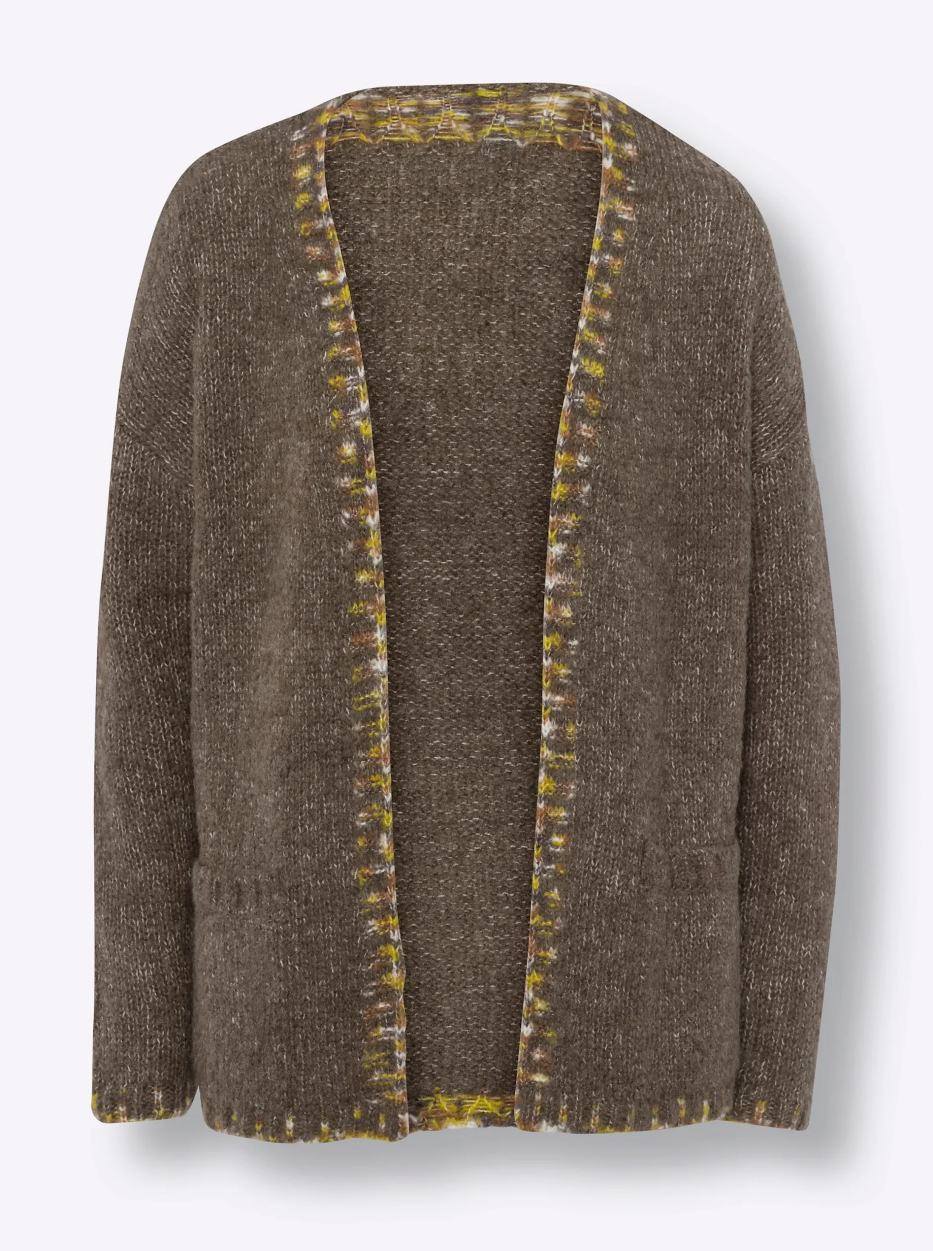 Strickjacken|heine Strickjacke dunkeltaupe-ecru-meliert