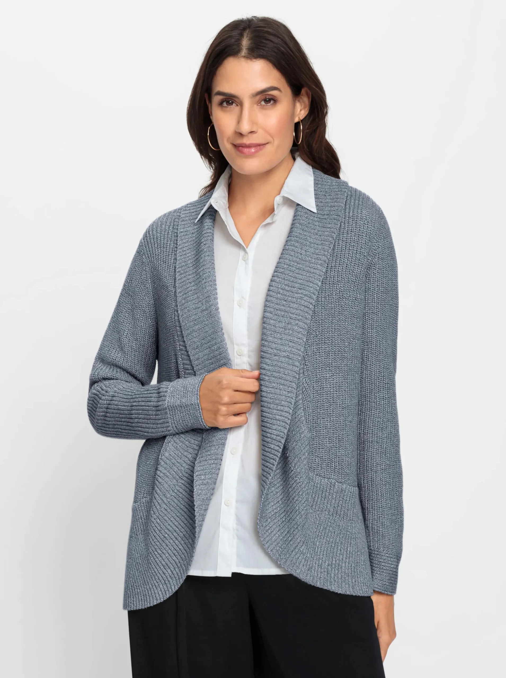 Strickjacken| Strickjacke rauchblau-meliert