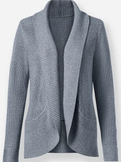 Strickjacken| Strickjacke rauchblau-meliert