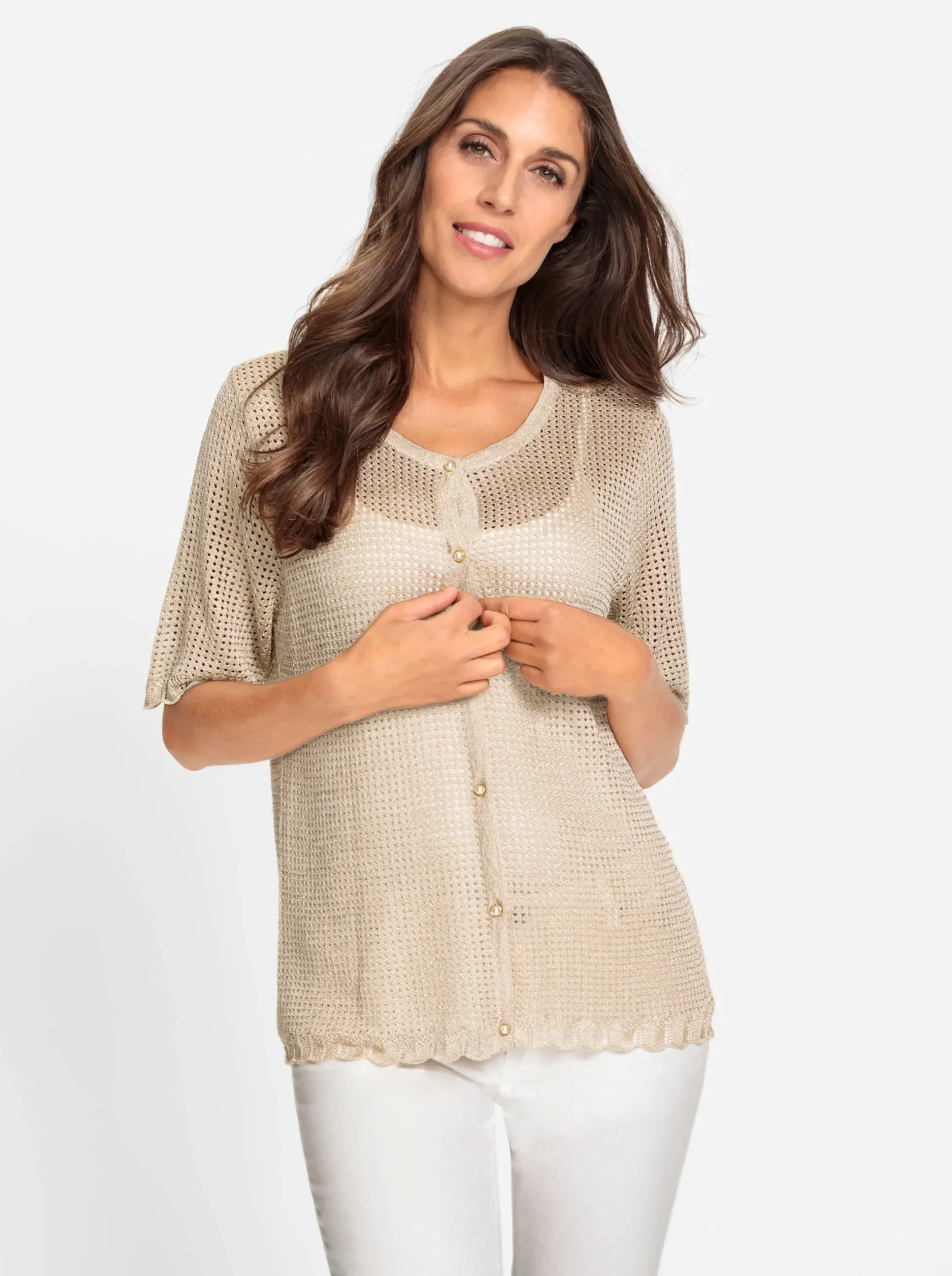 Strickjacken|heine Strickjacke sand