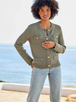 Strickjacken|heine Strickjacke khaki