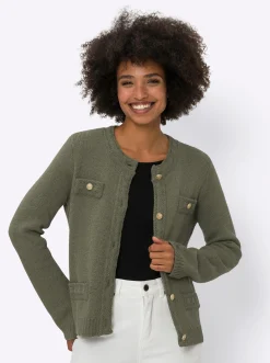 Strickjacken|heine Strickjacke khaki