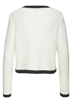 Strickjacken|LASCANA Strickjacke creme-schwarz