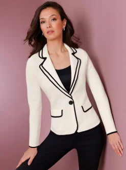 Blazer|Strickjacken|CREATION L PREMIUM Strickjacke ecru