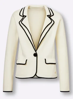 Blazer|Strickjacken|CREATION L PREMIUM Strickjacke ecru