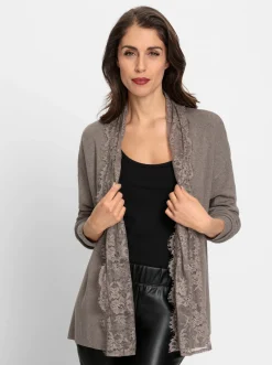 Strickjacken|heine Strickjacke taupe-meliert