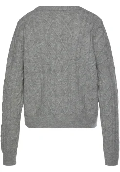 Strickjacken|LASCANA Strickjacke grau-meliert