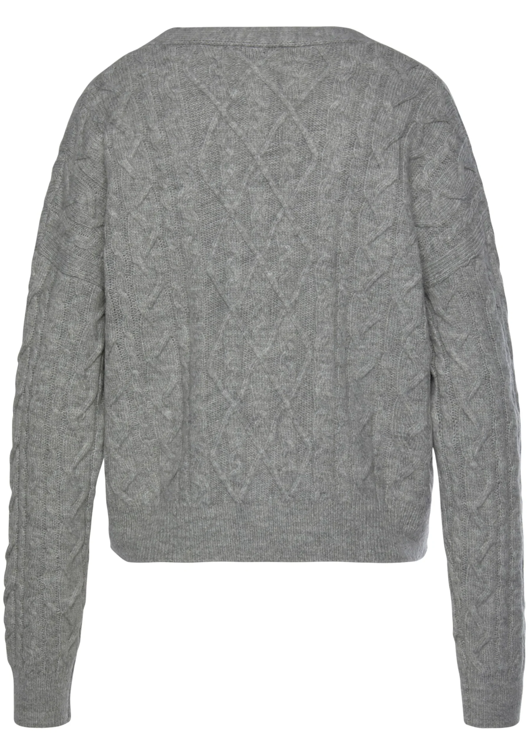 Strickjacken|LASCANA Strickjacke grau-meliert