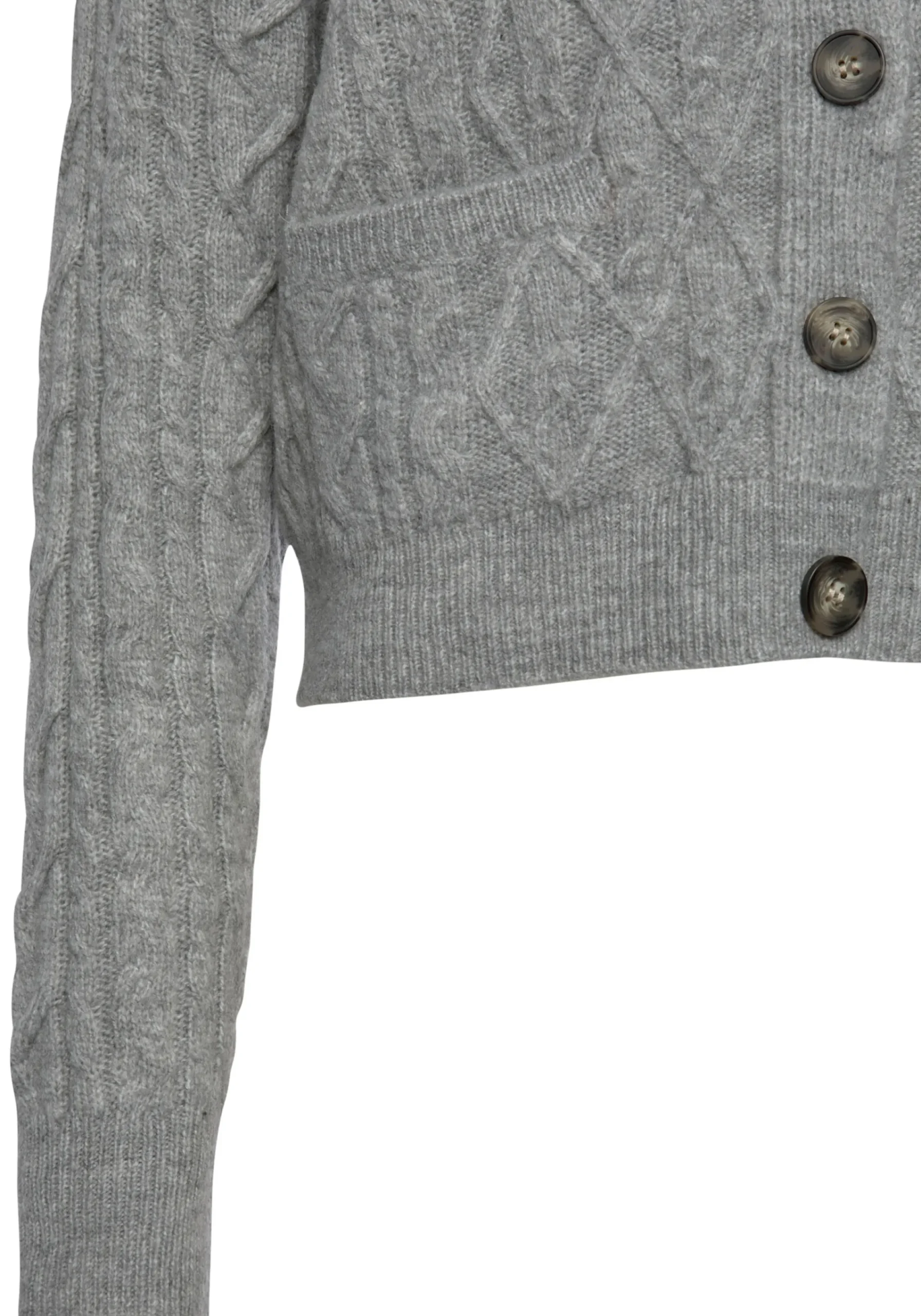 Strickjacken|LASCANA Strickjacke grau-meliert