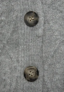 Strickjacken|LASCANA Strickjacke grau-meliert