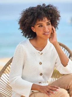 Strickjacken|heine Strickjacke ecru