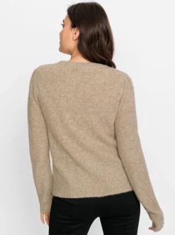 Strickjacken|heine Strickjacke elfenbein-schoko-meliert